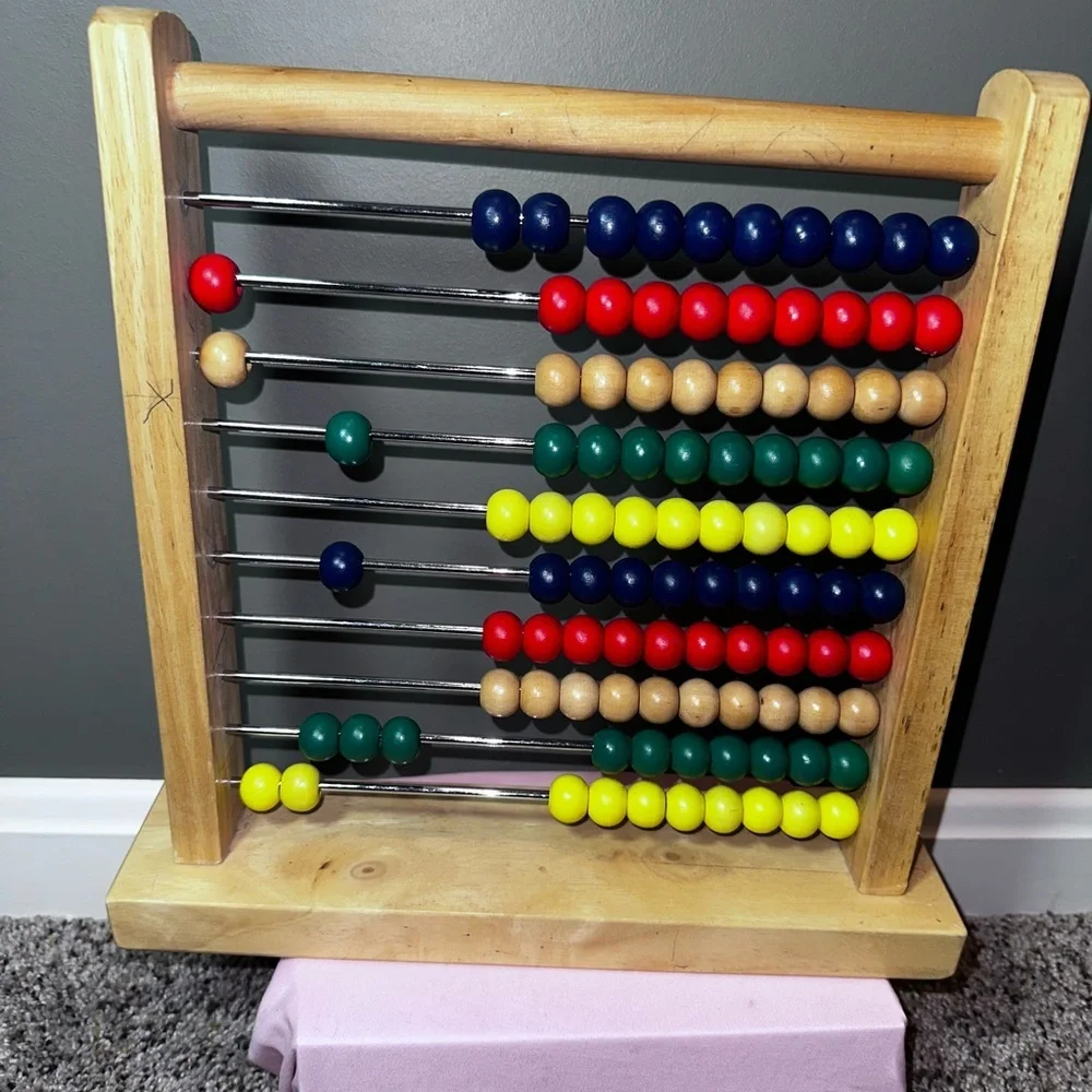 Melissa & Doug Wooden Abacus Counting Toy Montessori Math Learning Tool